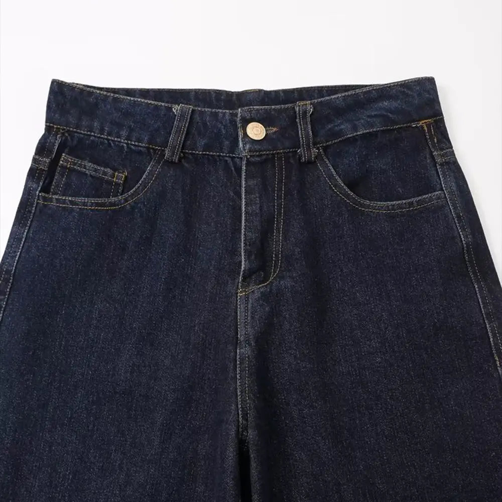 Perfectly Straight High Waist Wide-leg Jeans