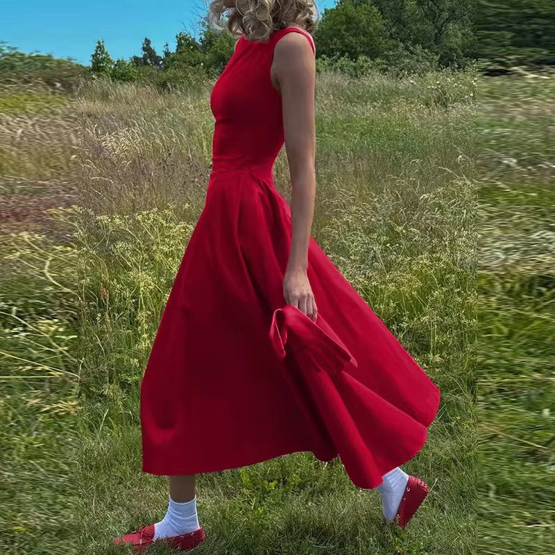 BOAT NECK A-LINE DRESS