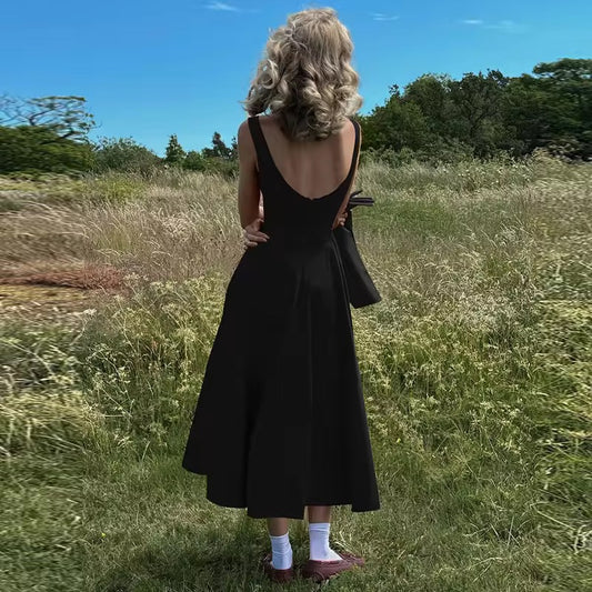 BOAT NECK A-LINE DRESS