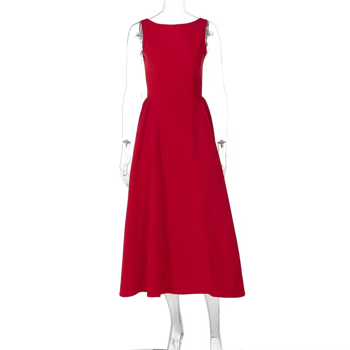 BOAT NECK A-LINE DRESS