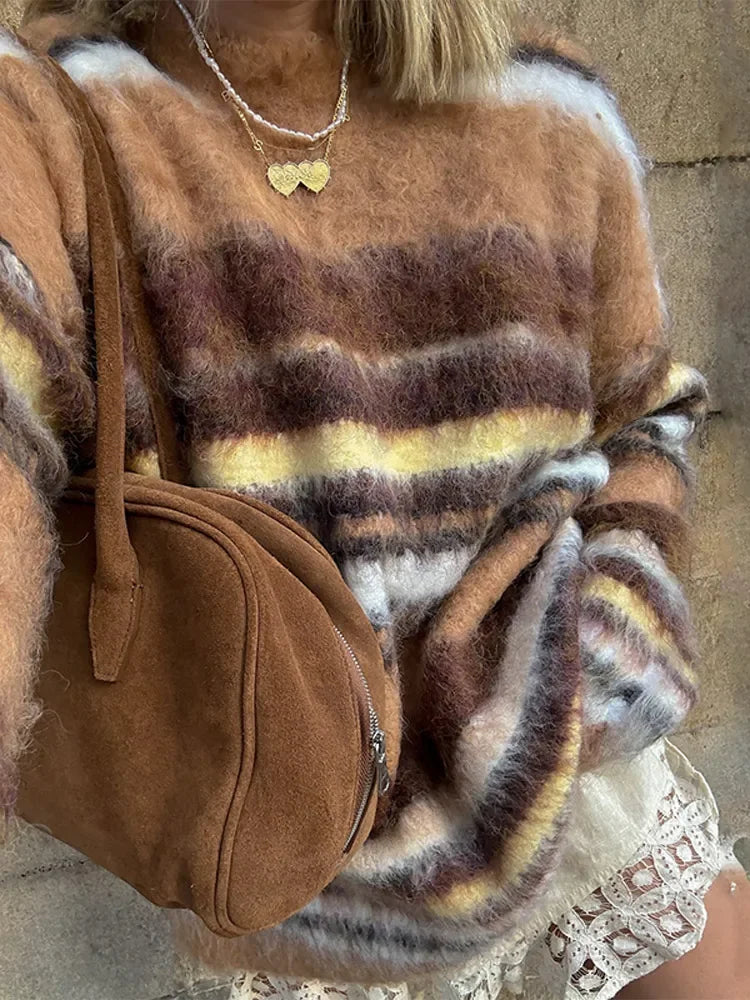 SOPHIA STRIPED MOHAIR SWEATER
