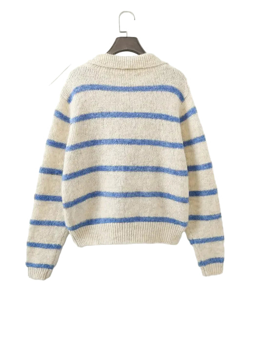 NOAH BLUE STRIPED SWEATER