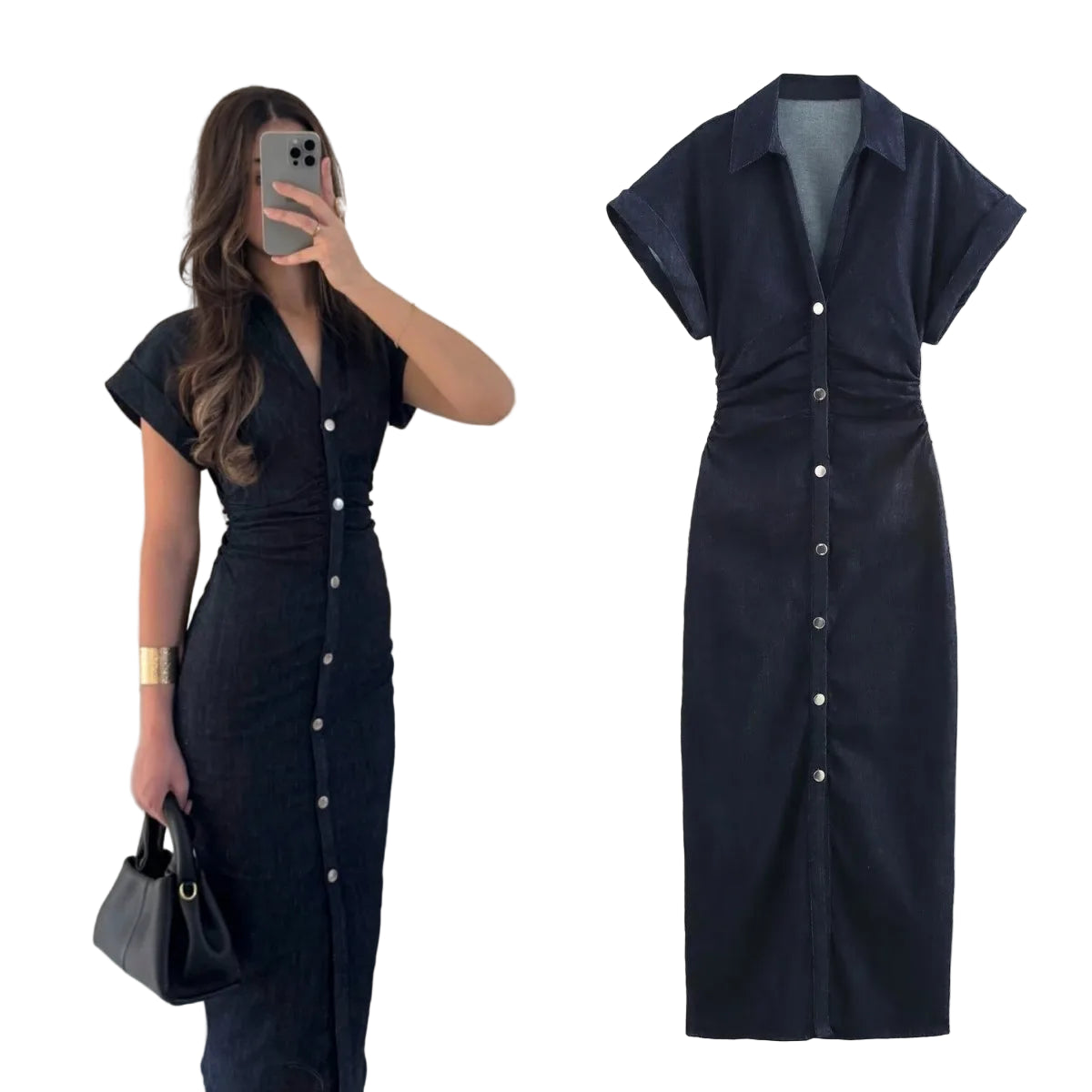 GRACE SCULPTED DENIM MAXI DRESS – Lemon & Co