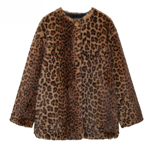 Leopard print coat on a white background