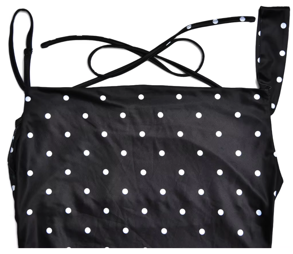 POLKA DOT SIDE SLIT DRESS