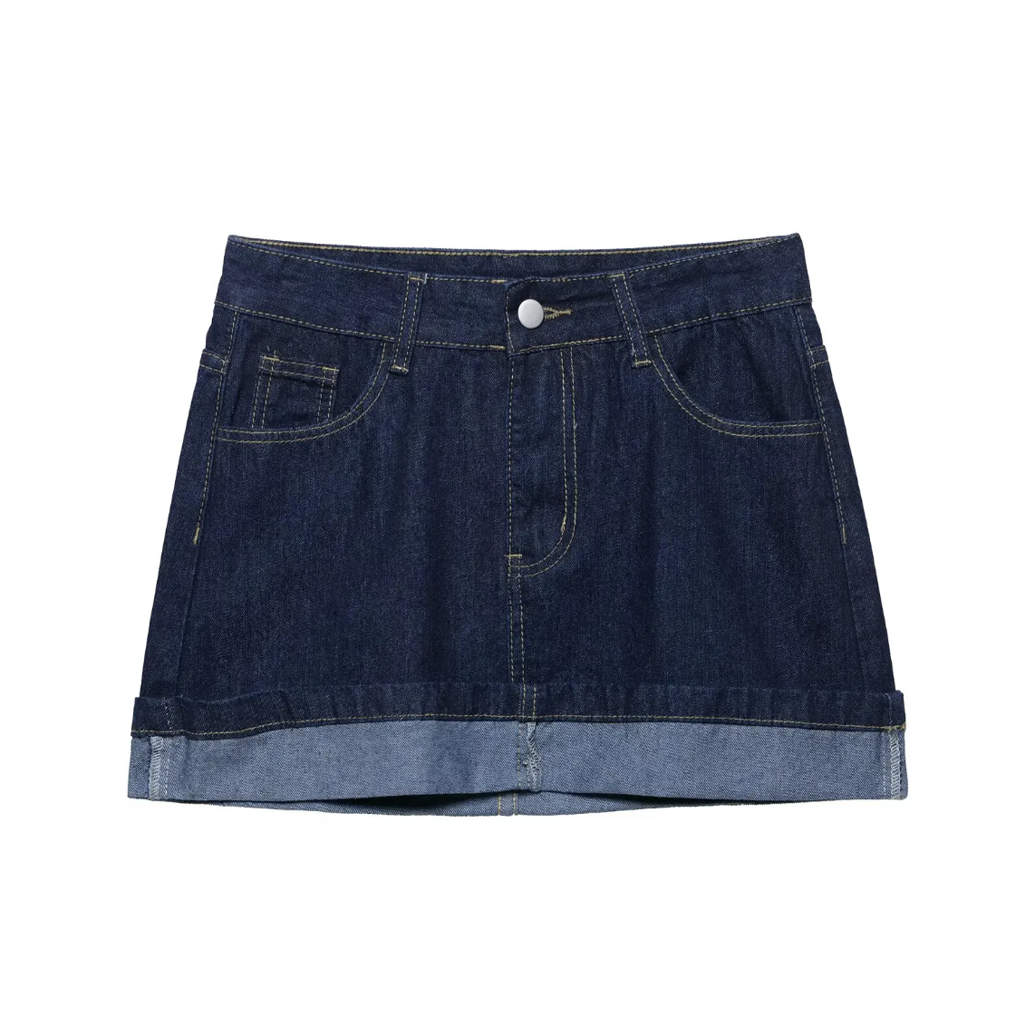 Denim skirt on a white background