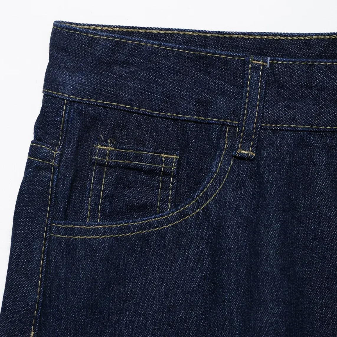 NAVY BLUE CASUAL DENIM MINI SKIRT