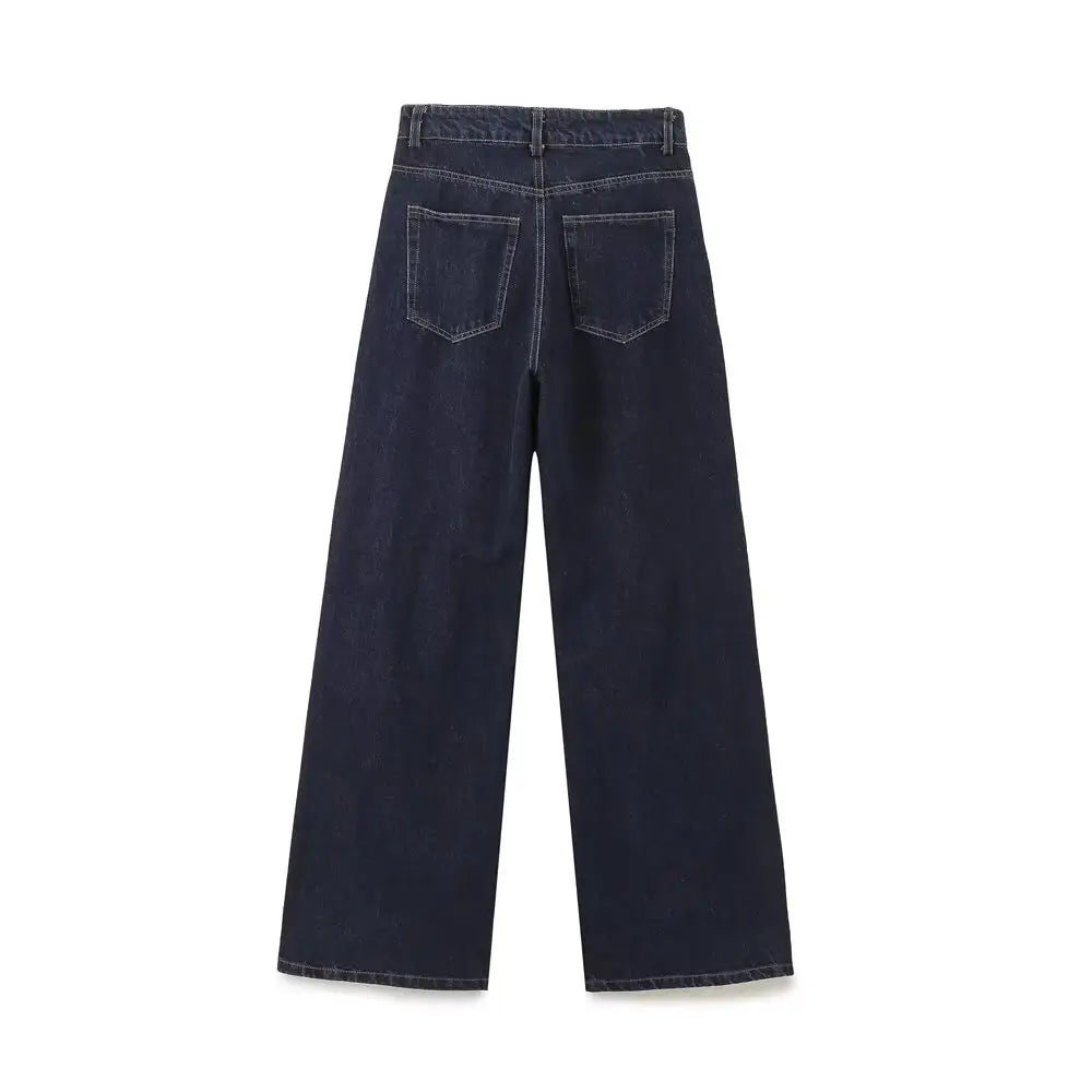 Perfectly Straight High Waist Wide-leg Jeans