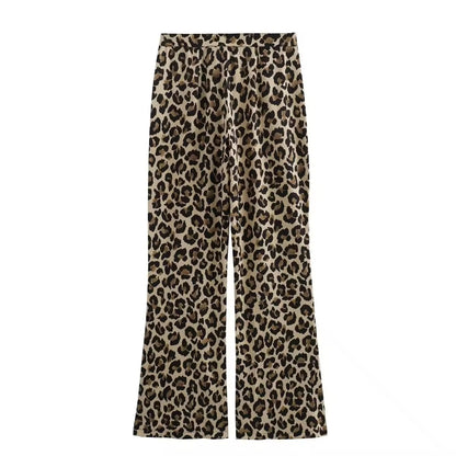 LEOPARD PRINT WIDE-LEG PANTS