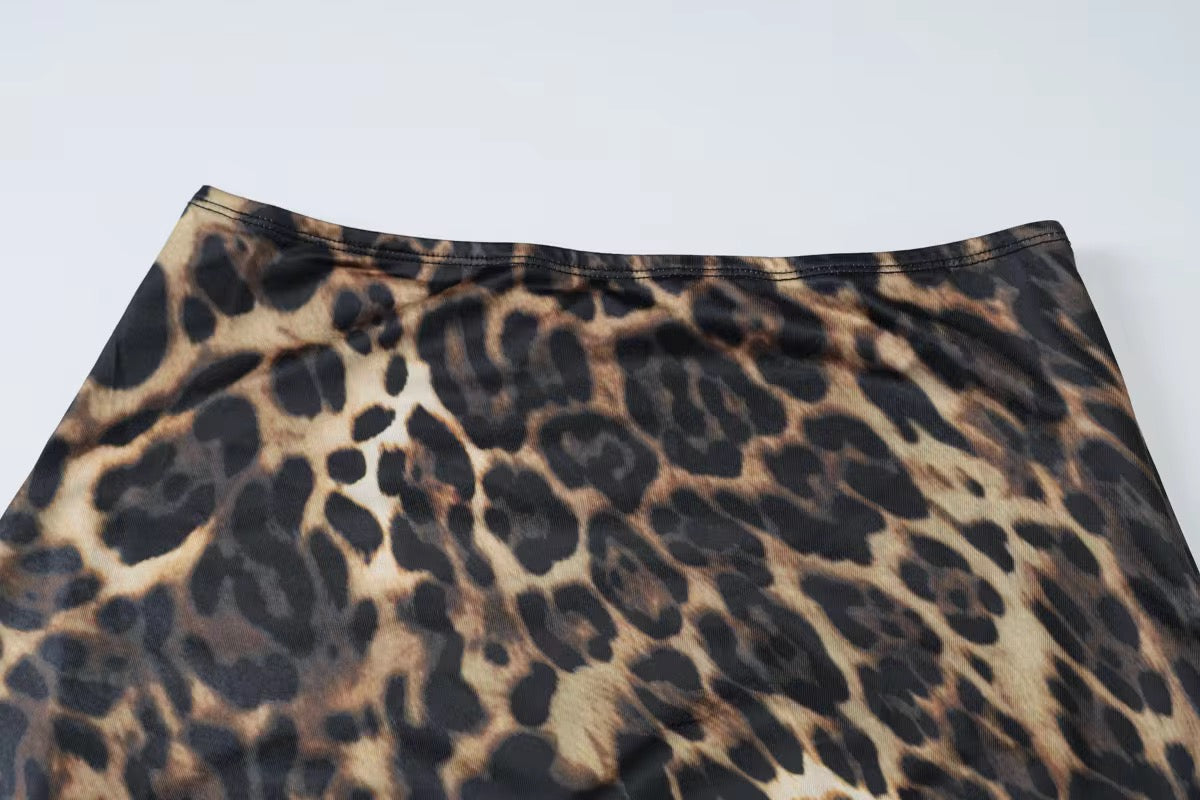 FULL LENGTH LEOPARD PRINT SKIRT