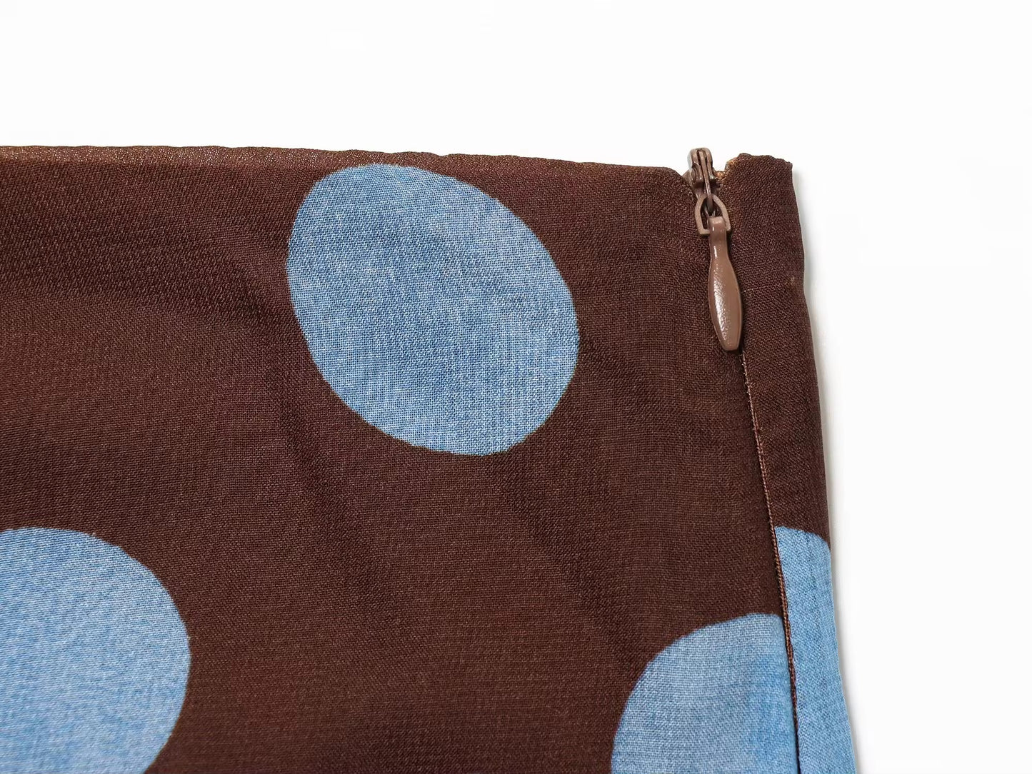 ASYMMETRICAL BLUE POLKA DOT SKIRT