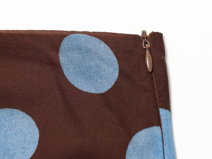 ASYMMETRICAL BLUE POLKA DOT SKIRT