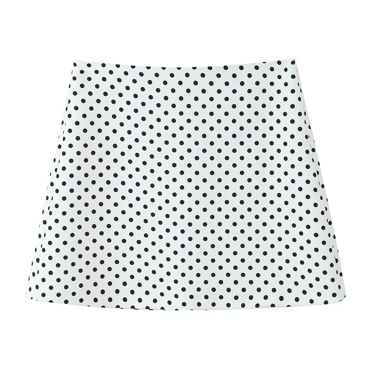 Black polka dot skirt on a white background