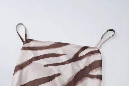 ZEBRA PRINT SPAGHETTI STRAP DRESS