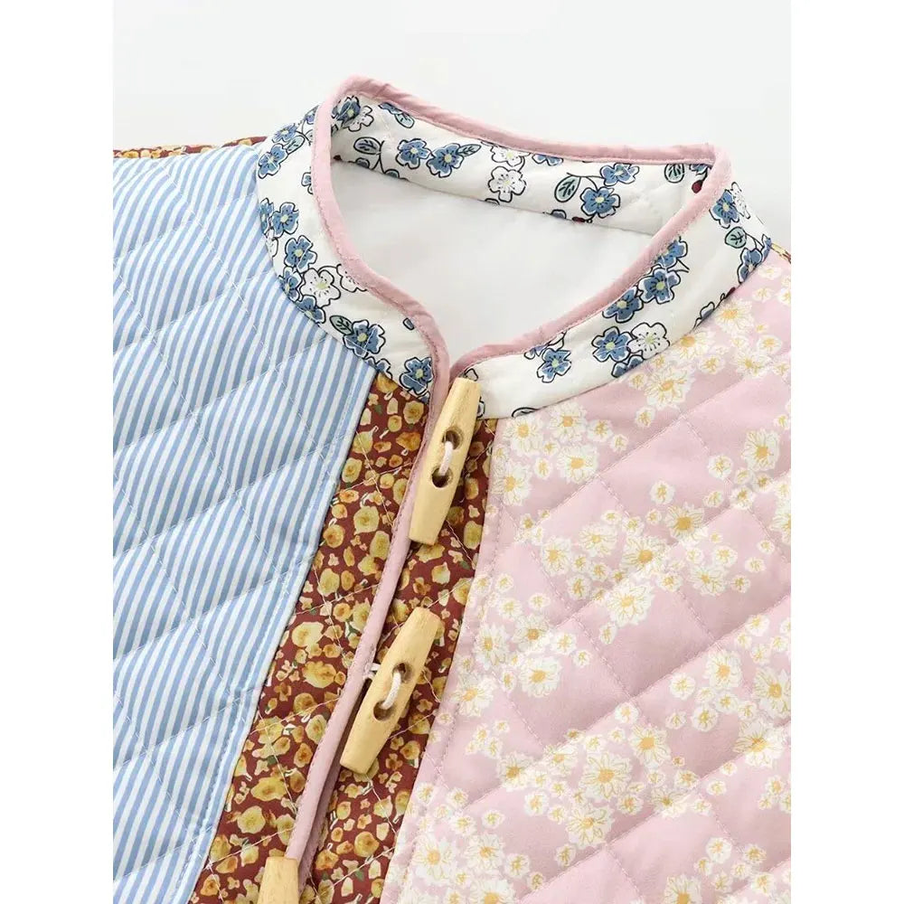 PASTEL PATCHWORK PUFFER JACKET