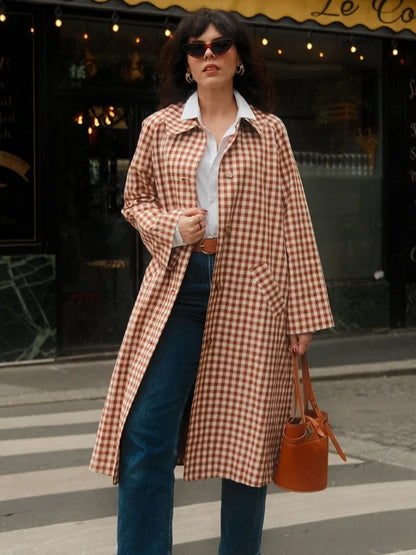 EMMA GINGHAM TRENCH COAT