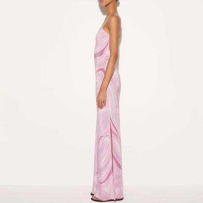 SWIRL SIDE-SPLIT DRESS