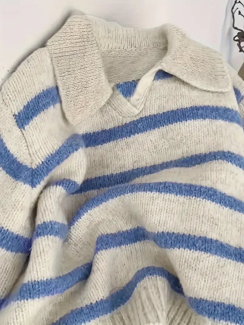 NOAH BLUE STRIPED SWEATER