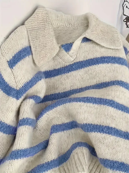 NOAH BLUE STRIPED SWEATER