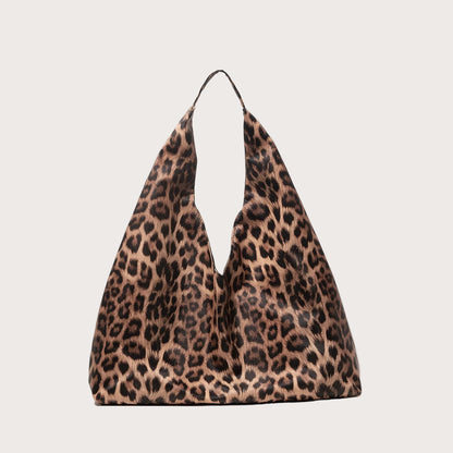Leopard print bag on a white background 