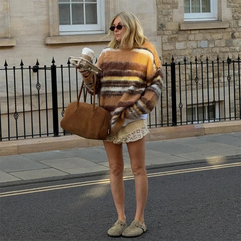 SOPHIA STRIPED MOHAIR SWEATER