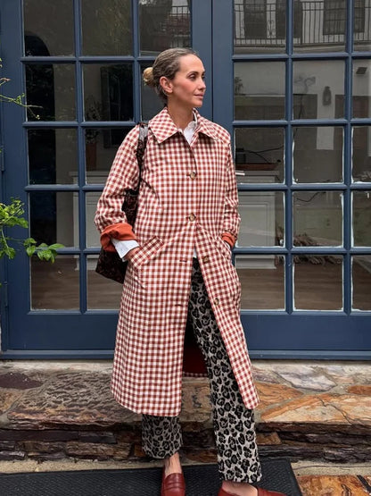 EMMA GINGHAM TRENCH COAT