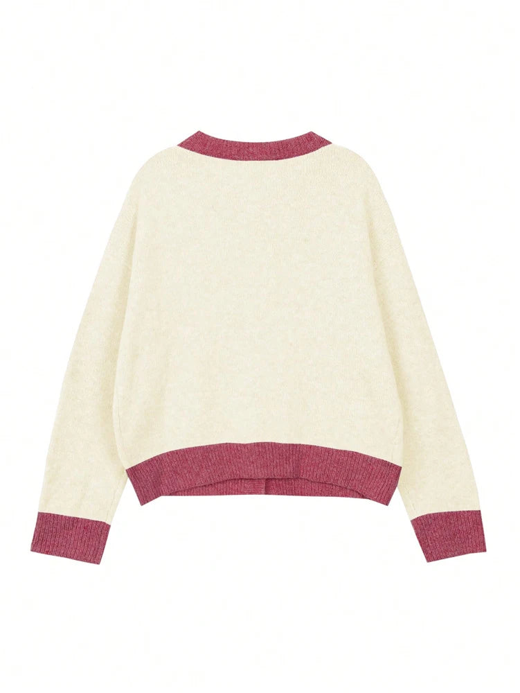 DELILAH CONTRAST CARDIGAN WITH BUTTONS