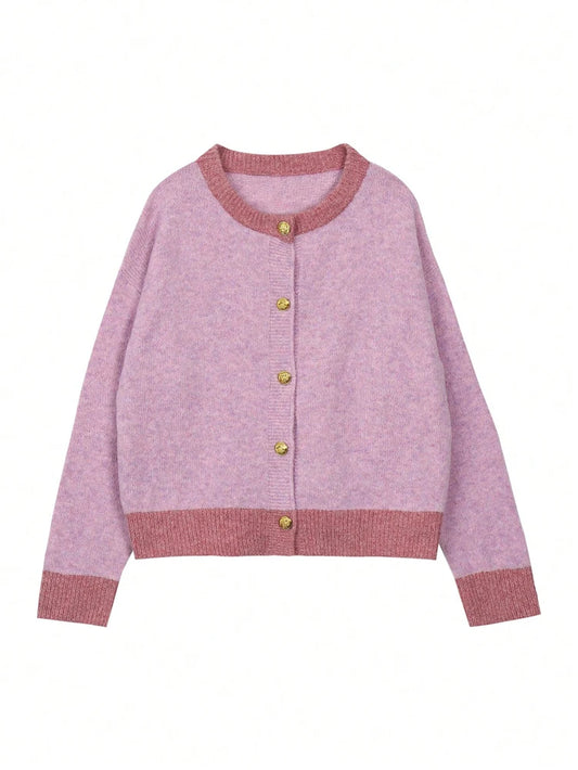 DELILAH CONTRAST CARDIGAN WITH BUTTONS