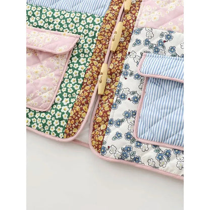 PASTEL PATCHWORK PUFFER JACKET