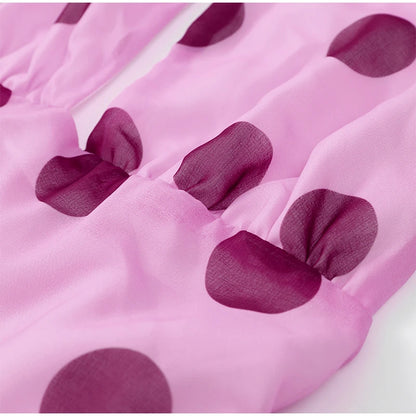 ATHENA POLKA DOT HALTER PINK MAXI DRESS