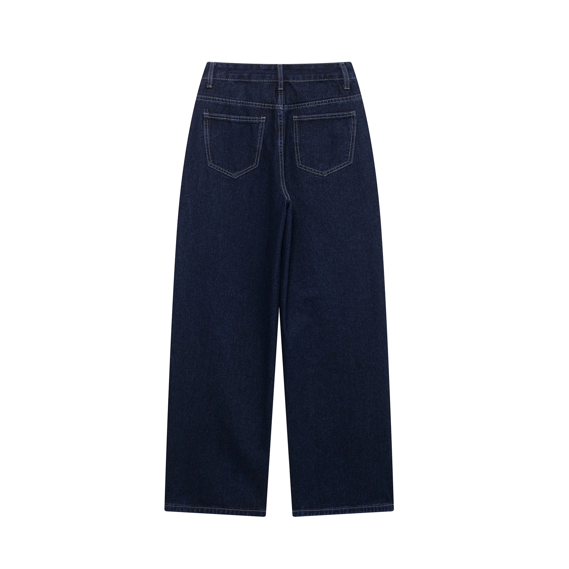 Dark blue jeans on a white background