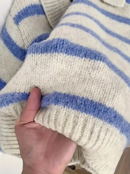 NOAH BLUE STRIPED SWEATER