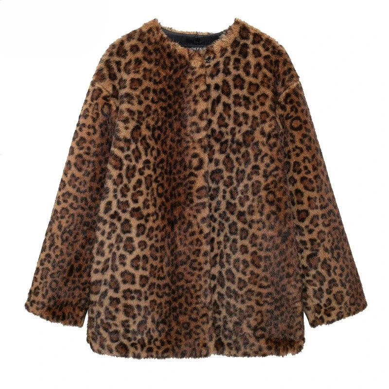 Leopard print coat on a white background