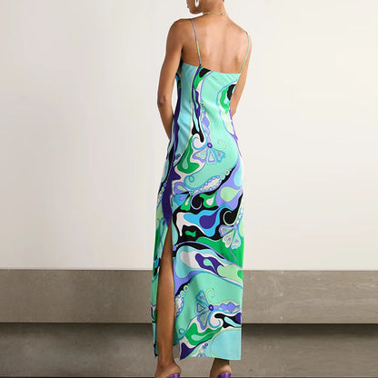SWIRL SIDE-SPLIT DRESS