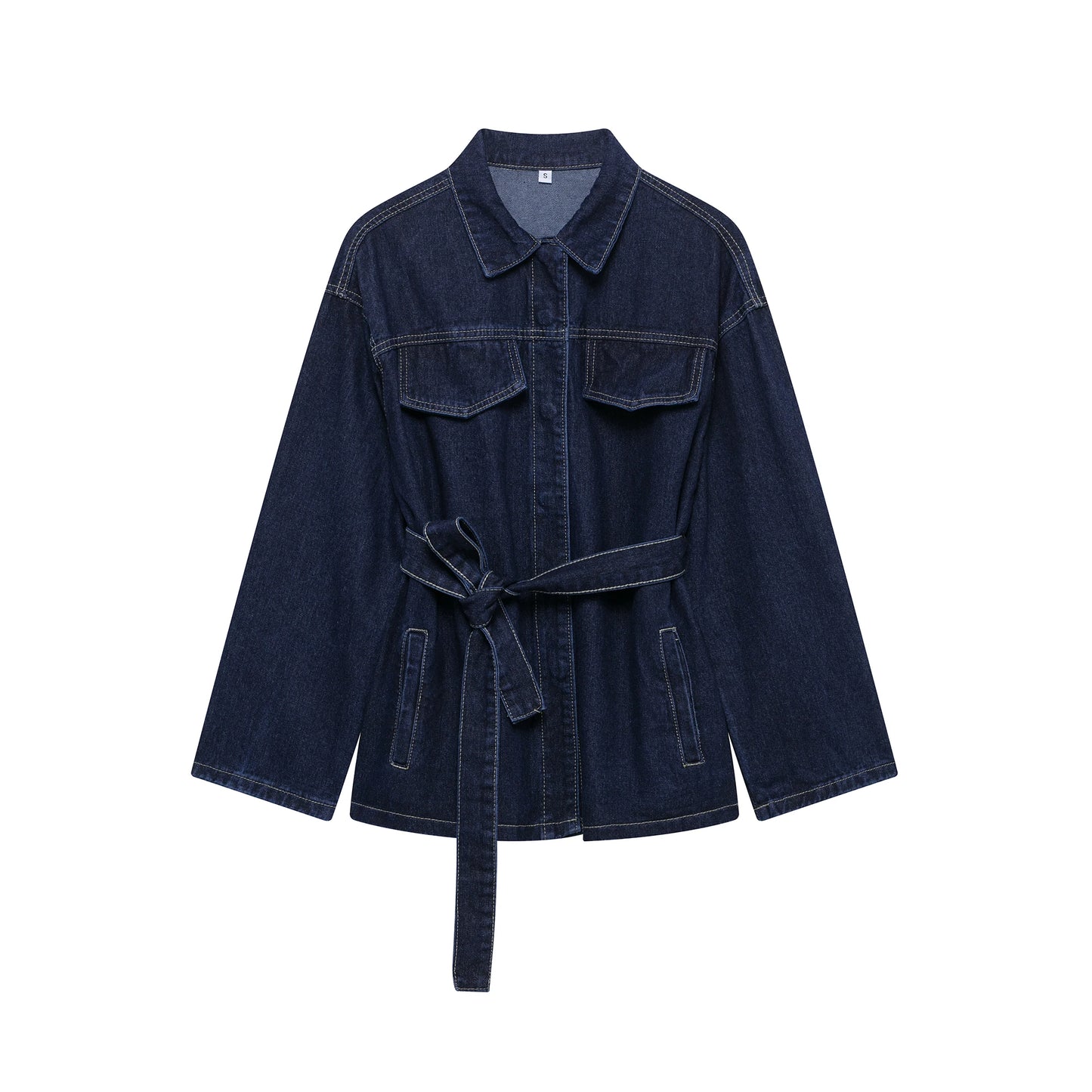 NAVY BLUE DENIM JACKET AND PANTS TWO PIECE SET
