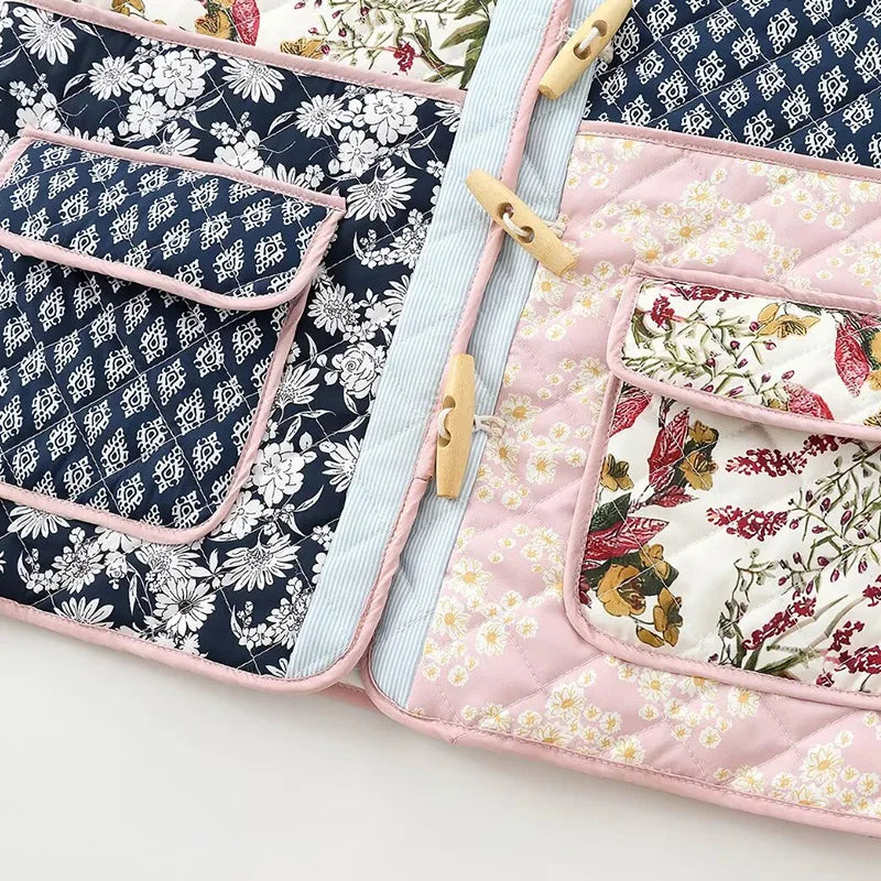 FLORAL PATCHWORK PUFFER JACKET