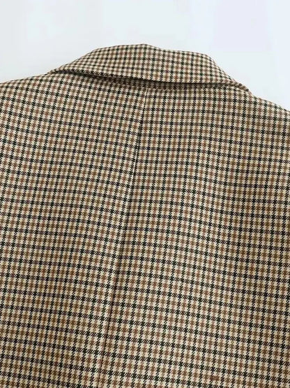 DOUBLE-BREASTED HOUNDSTOOTH BLAZER