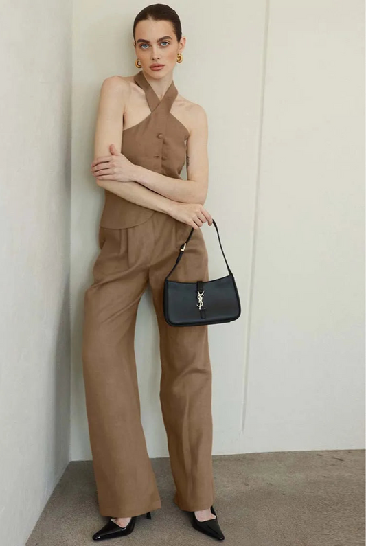 HALTER TOP & PANTS TWO PIECE SET