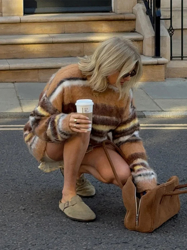 SOPHIA STRIPED MOHAIR SWEATER