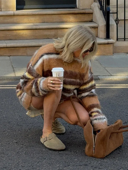 SOPHIA STRIPED MOHAIR SWEATER