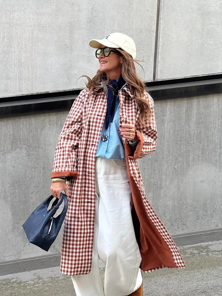 EMMA GINGHAM TRENCH COAT