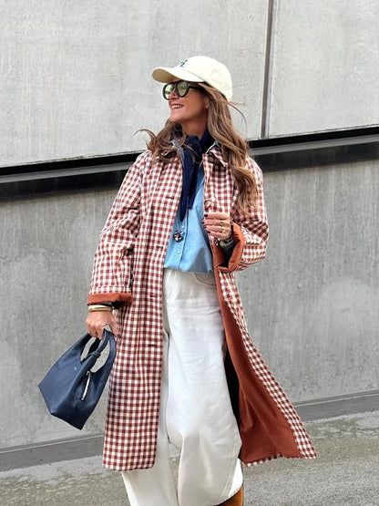 EMMA GINGHAM TRENCH COAT