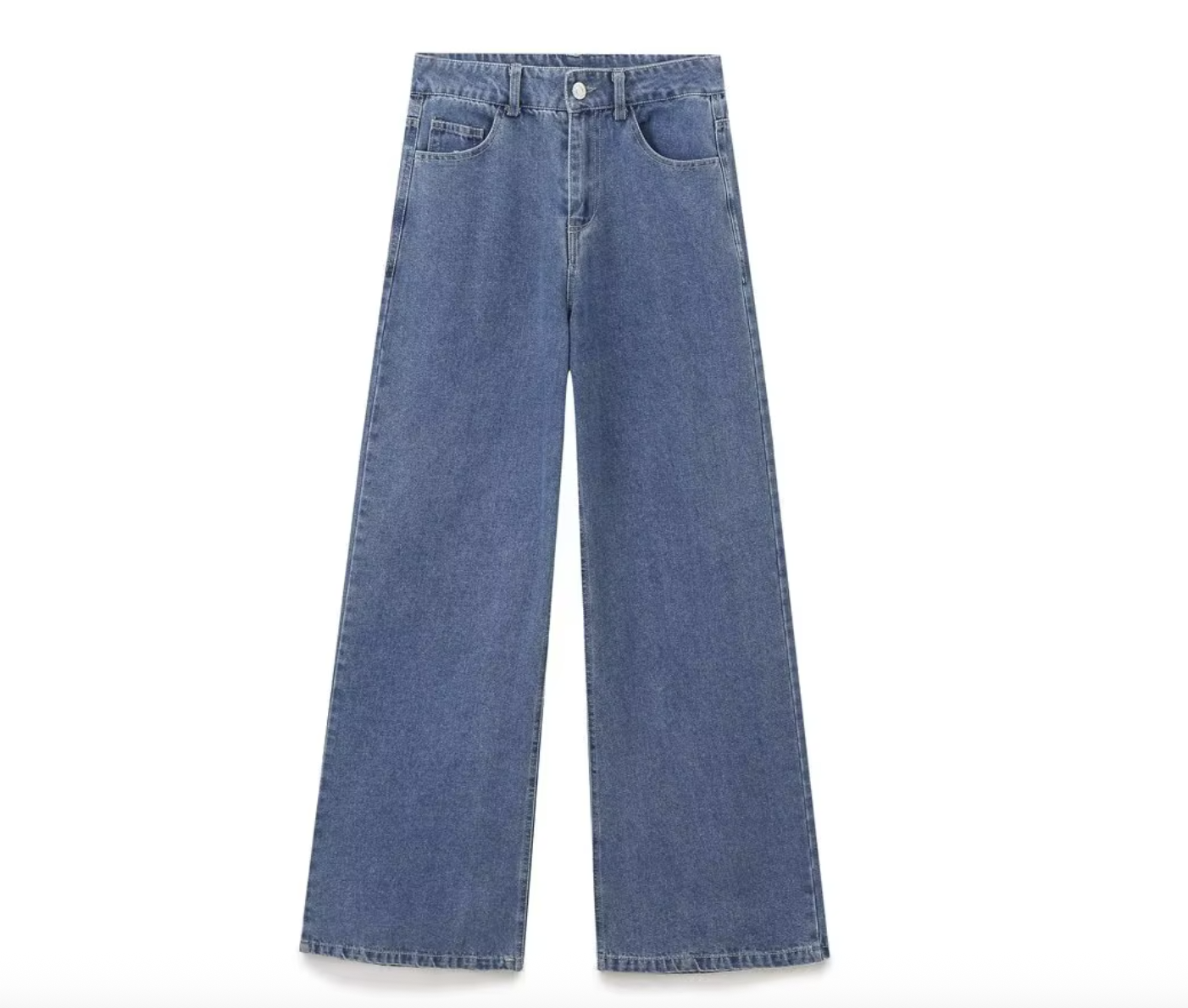 Perfectly Straight High Waist Wide-leg Jeans