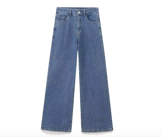 Perfectly Straight High Waist Wide-leg Jeans