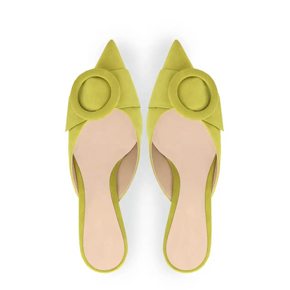 VINTAGE DETAIL COVERED MULE HEELS
