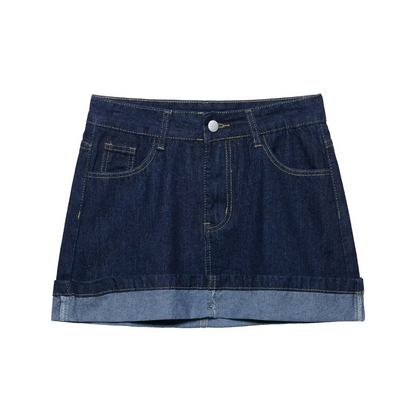 Denim skirt on a white background