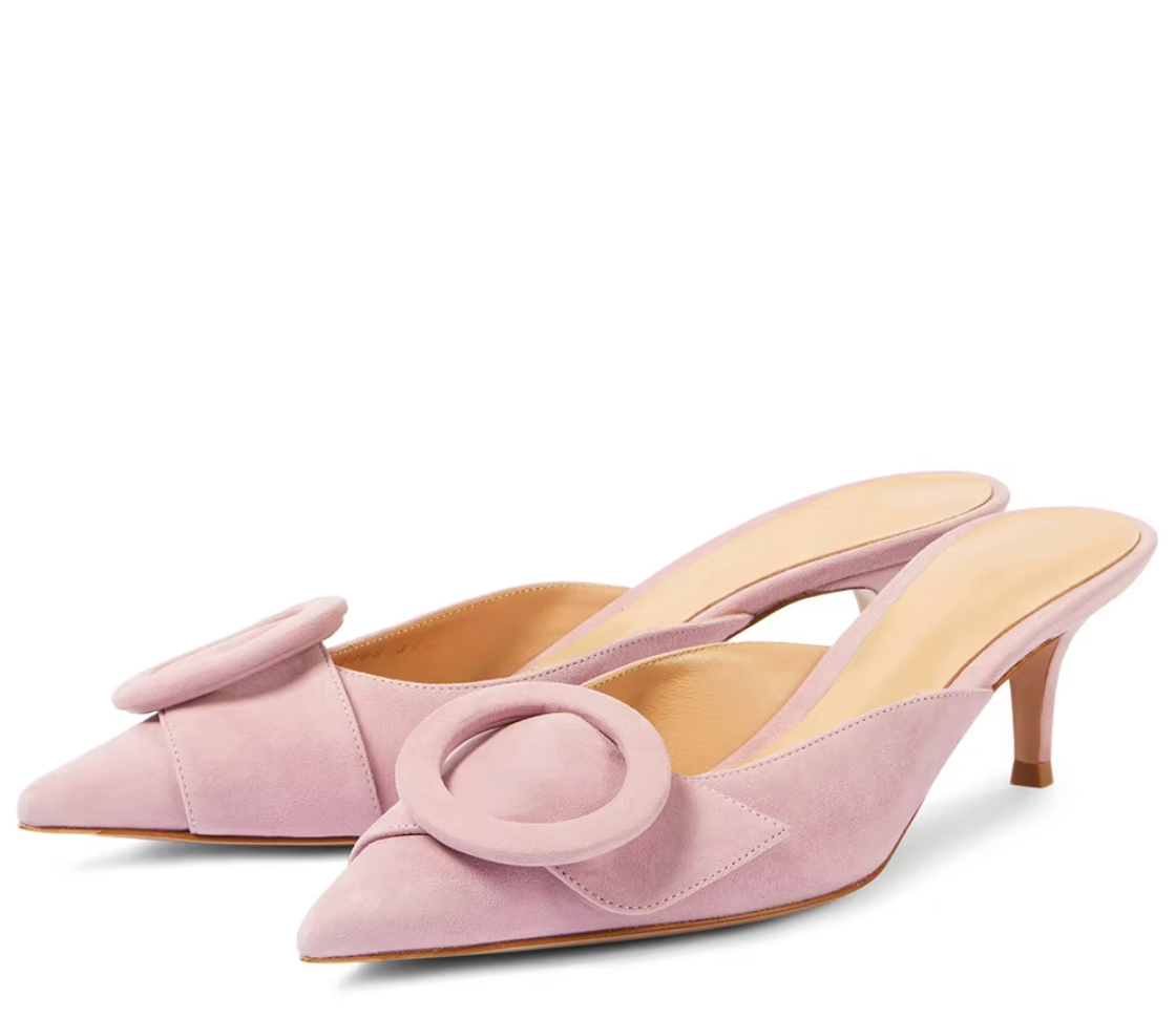 VINTAGE DETAIL COVERED MULE HEELS