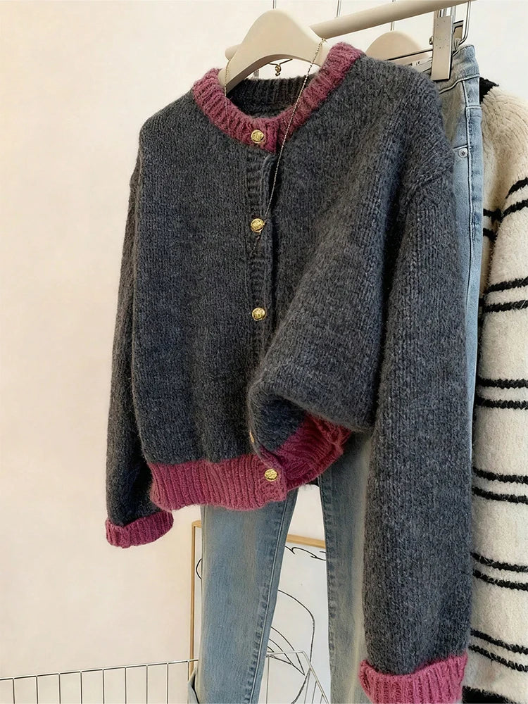 DELILAH CONTRAST CARDIGAN WITH BUTTONS