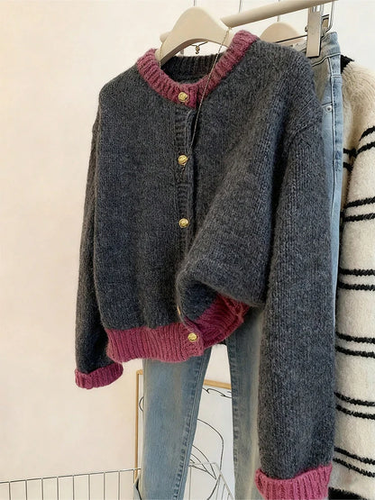 DELILAH CONTRAST CARDIGAN WITH BUTTONS