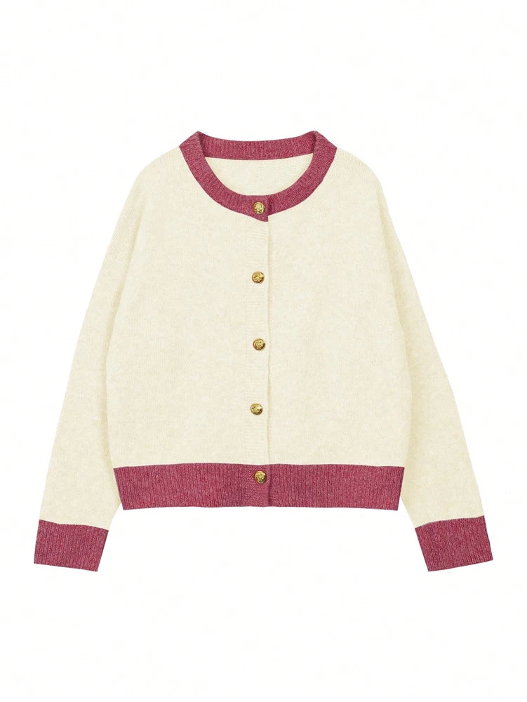 DELILAH CONTRAST CARDIGAN WITH BUTTONS